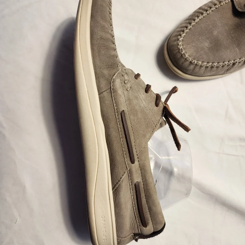 Cole Haan Men's Suede Tan‎ Deck Causal Shoes Size 9M Lace Up Sea Otter Boat Shoe